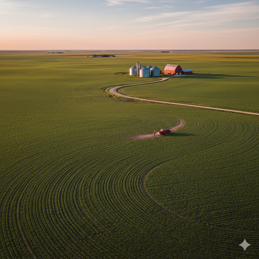 Lentil fields at sunrise